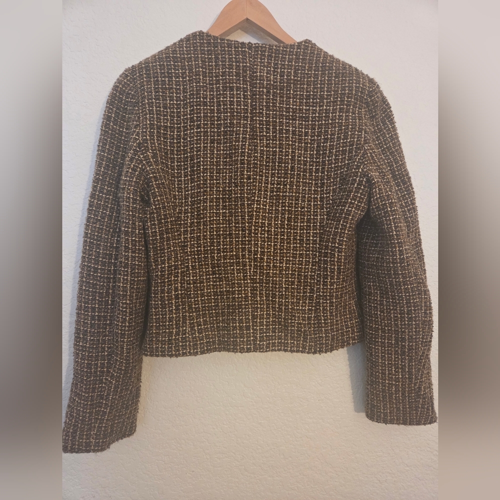 Rena Rowan Wool Blend Tweed Lined Jacket Size 12 - Picture 2 of 5